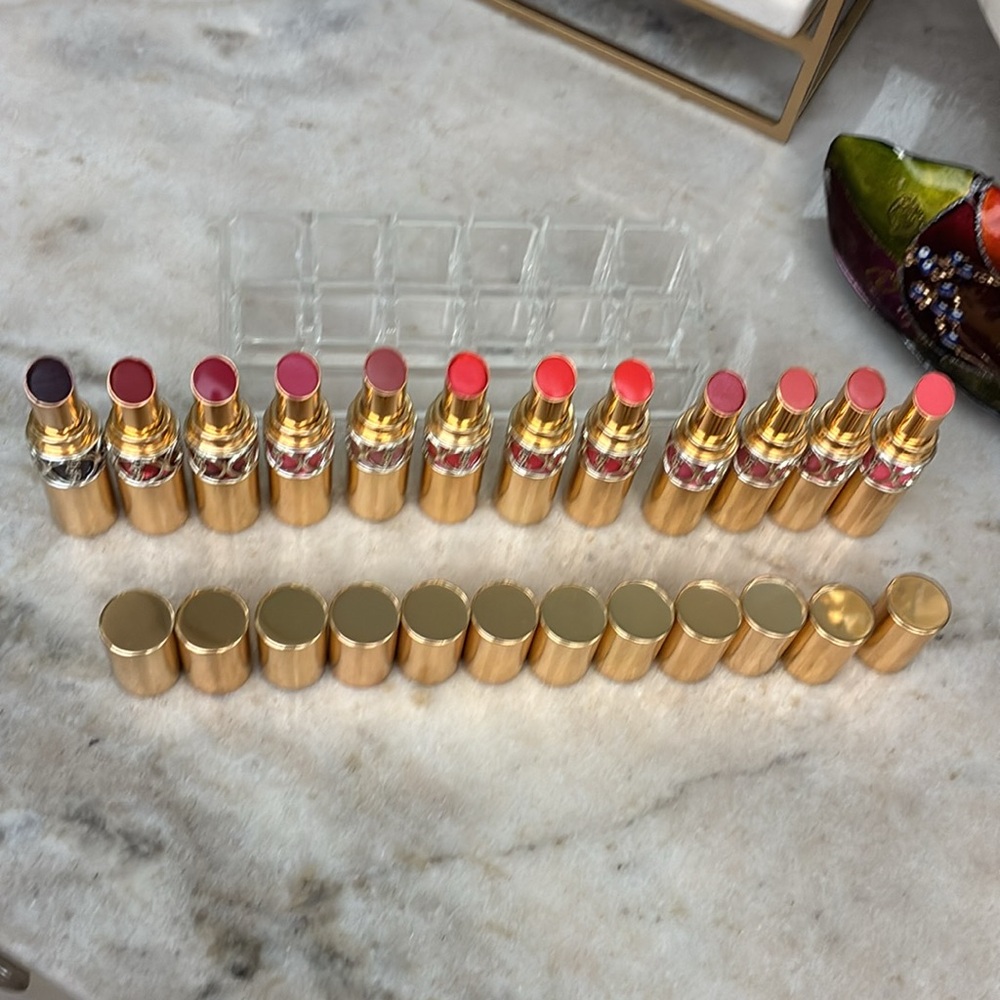 Set of 12 YSL rouge volupte shine lipsticks- rare opportunity